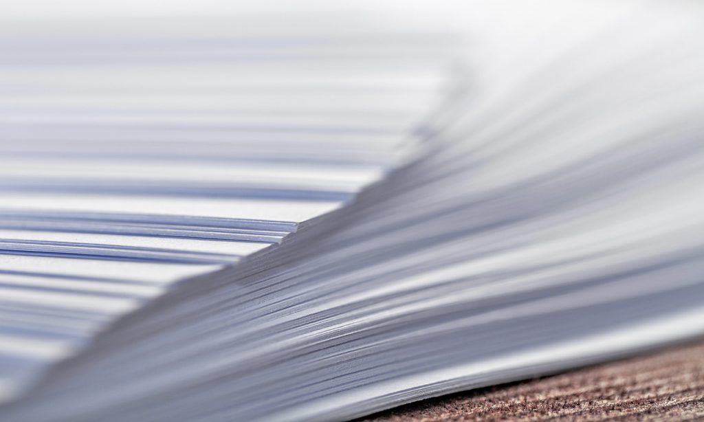 A stack of papers